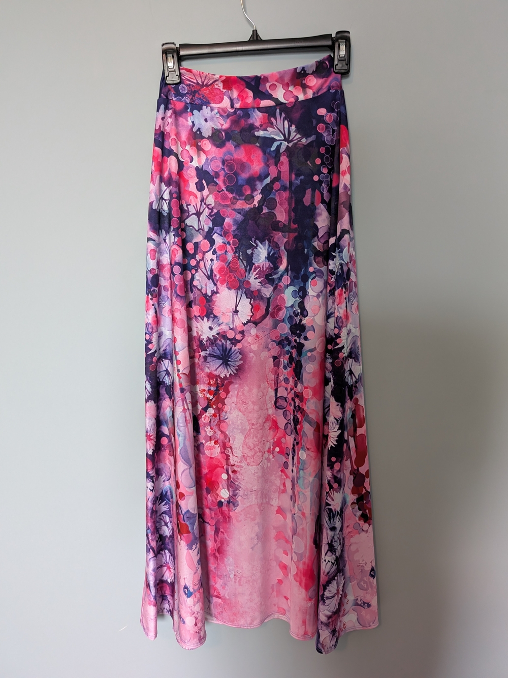 Women's Pink & Purple Floral Maxi Skirt